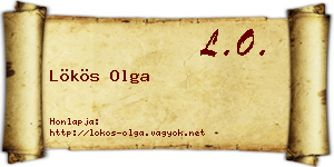 Lökös Olga névjegykártya
